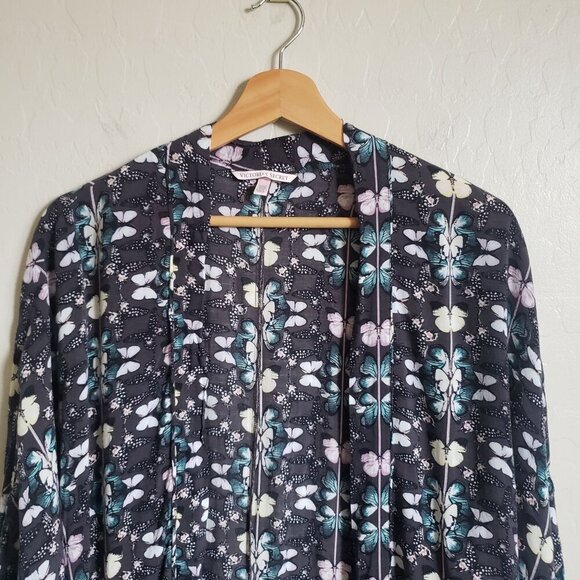 Victoria's Secret Butterfly Print Open Front Kimono Cover Up Sz XS/S Multicolor - Picture 3 of 9